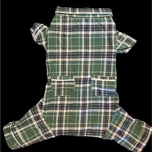 NWT Fab Dog Green Plaid Flannel Pajamas